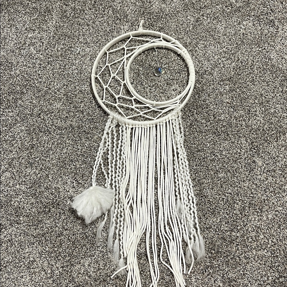 White Dreamcatcher with Tassels